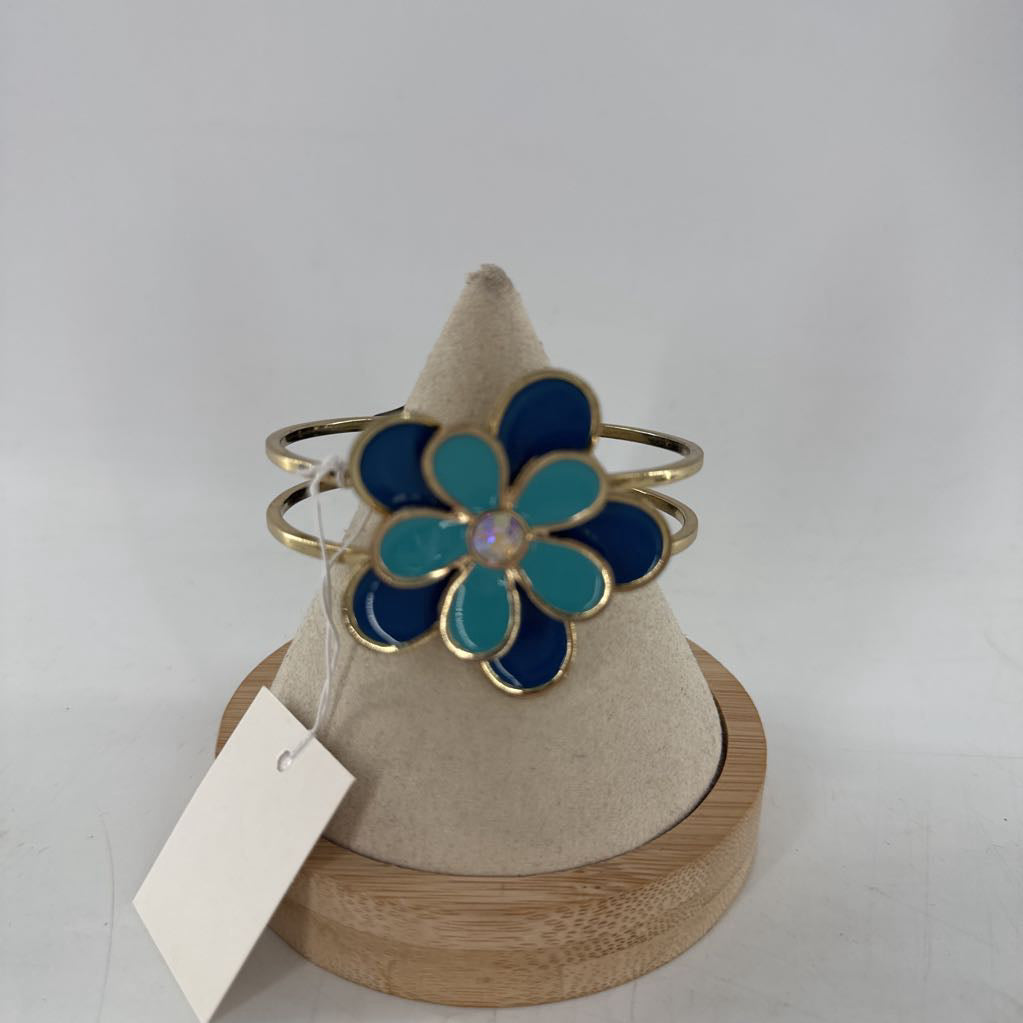 blue flower cuff bracelet
