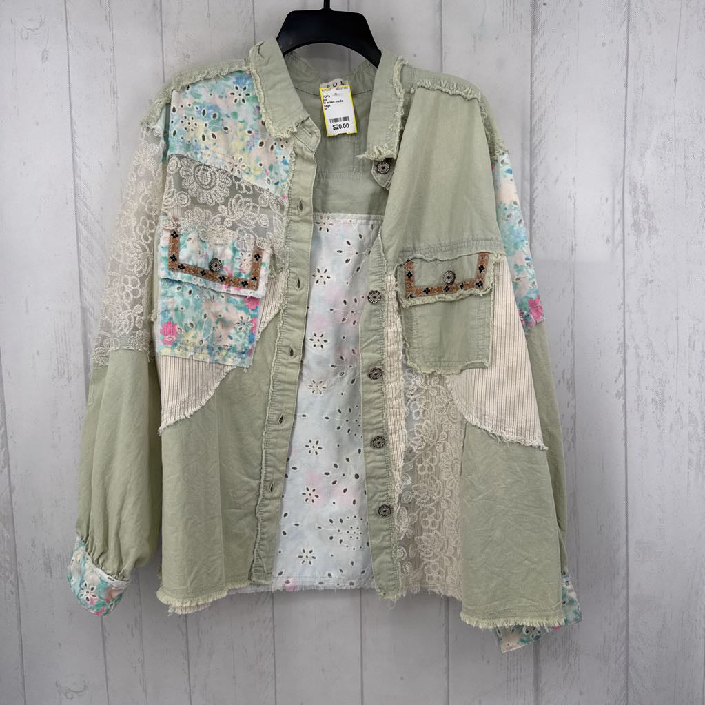 M mixed media shacket