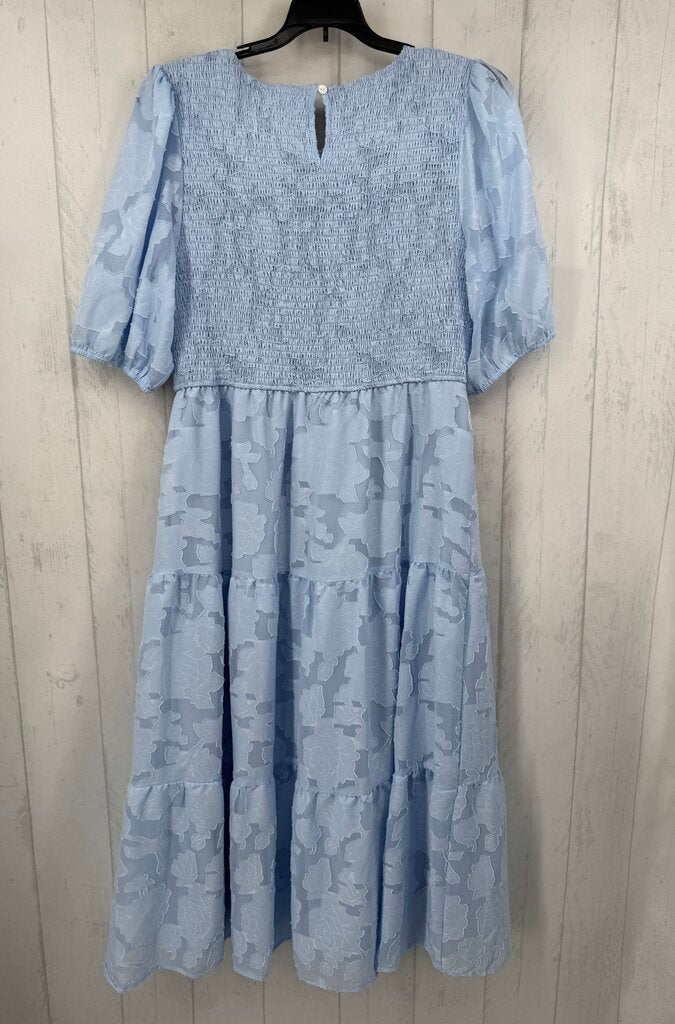 XL smocked floral tiered s/s dress