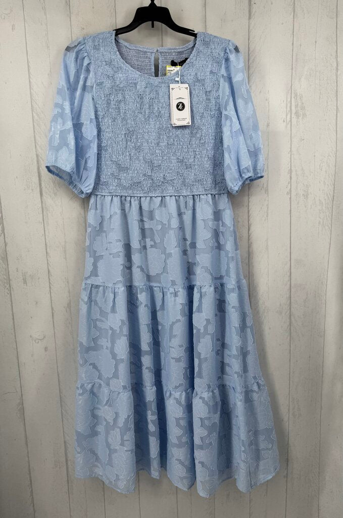 XL smocked floral tiered s/s dress