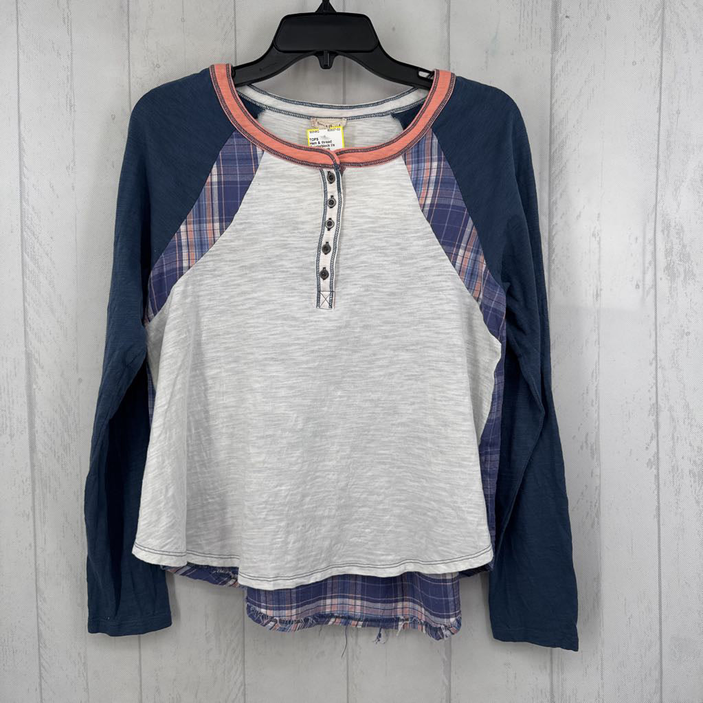 S colorblock l/s henley