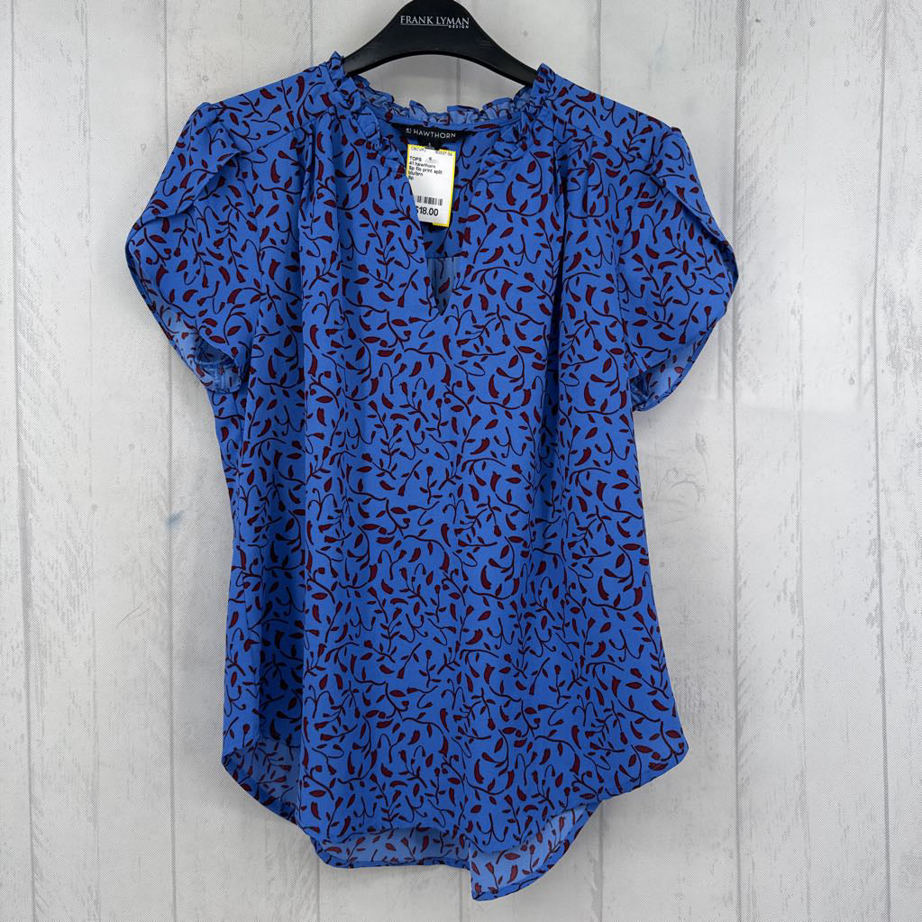 Sp flo print split neck s/s top