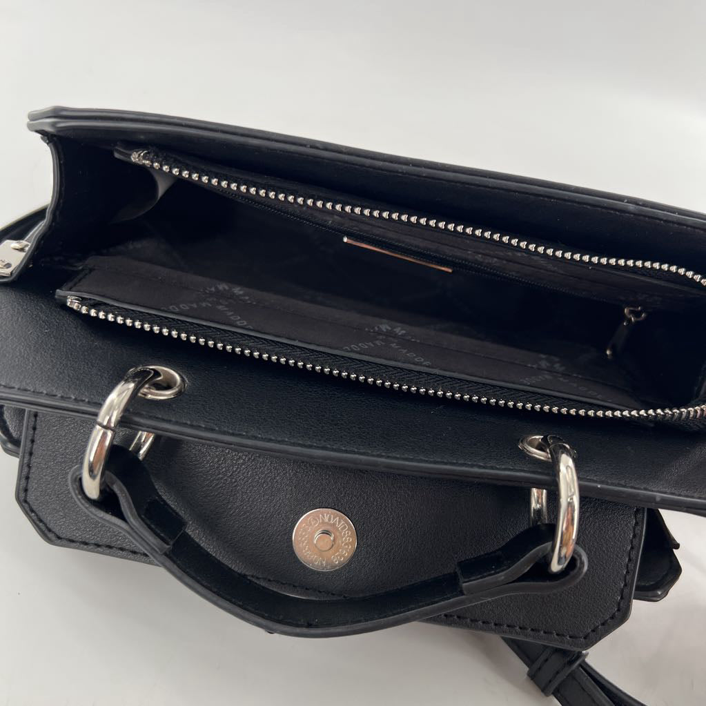 structured embossed lettering crossbody