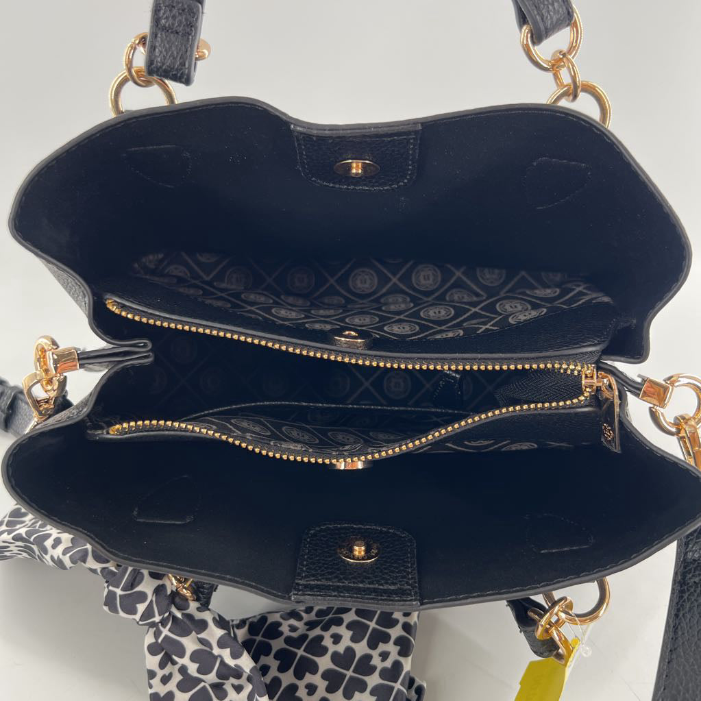 triple compartment satchel w/ scarf