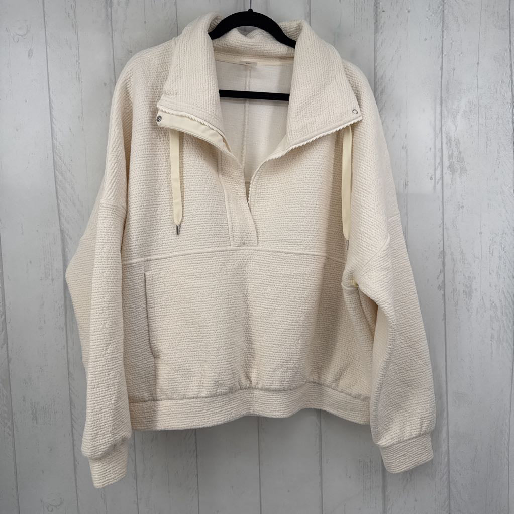 XXL textured half-zip sweatshirt
