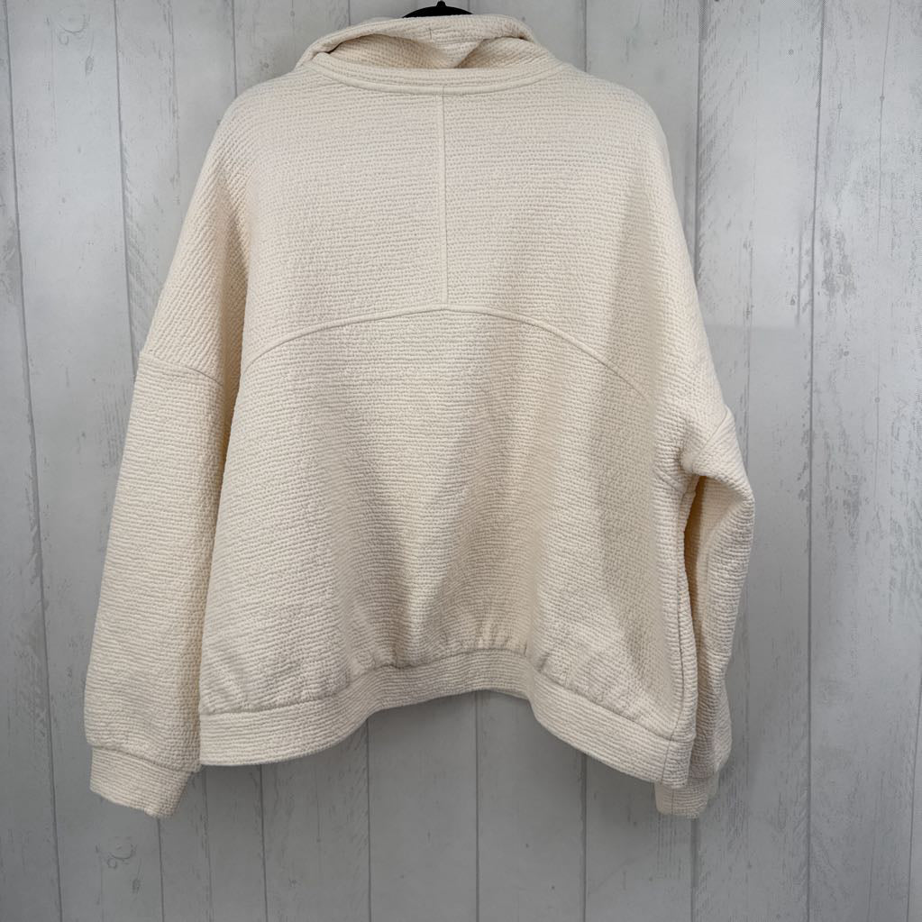 XXL textured half-zip sweatshirt
