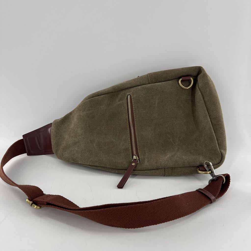 canvas & vegan leather sling/crossbody