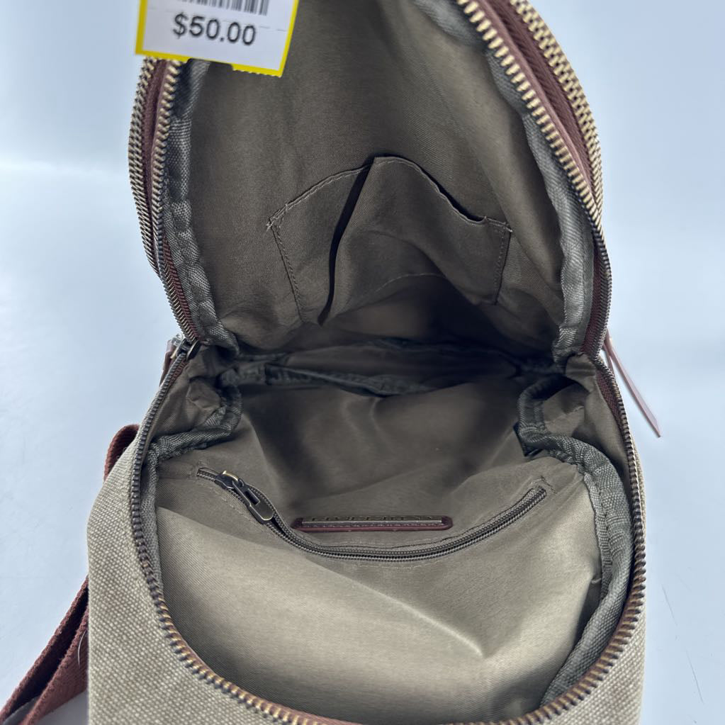 canvas & vegan leather sling/crossbody