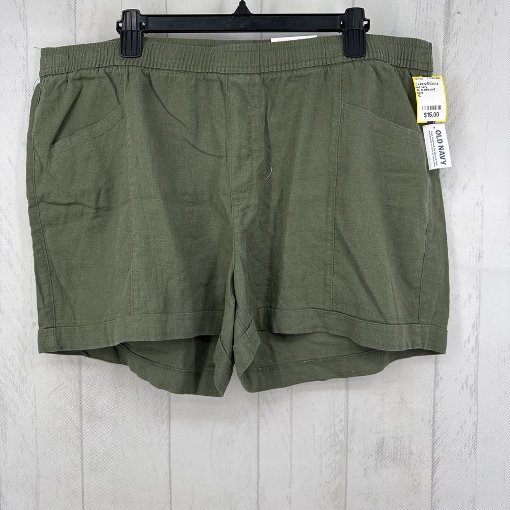 XL hi-rise twill shorts