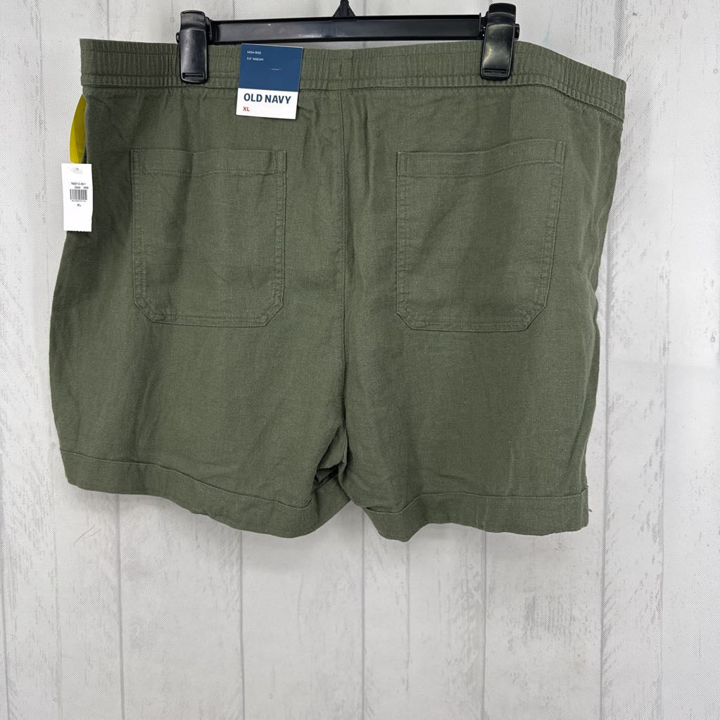 XL hi-rise twill shorts