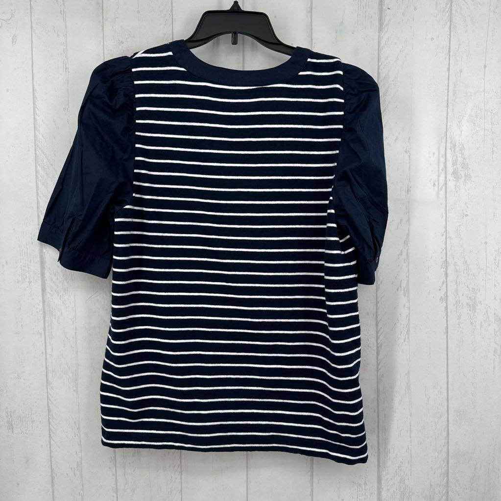 R60 XL striped v-neck s/s top