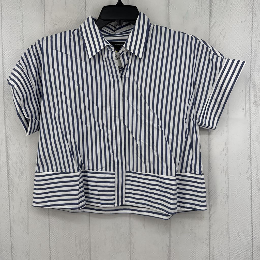 R70 M striped button down s/s top