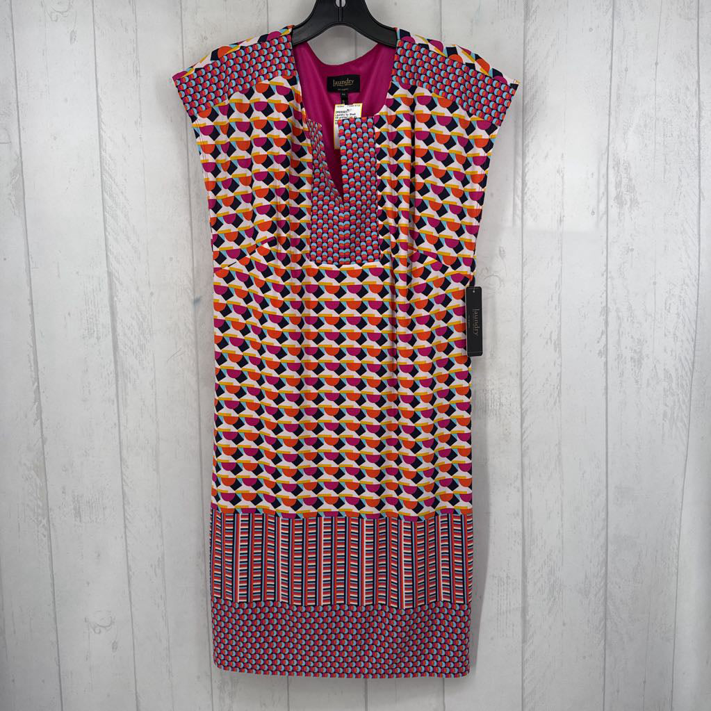 XS printed cap slv sheath dress
