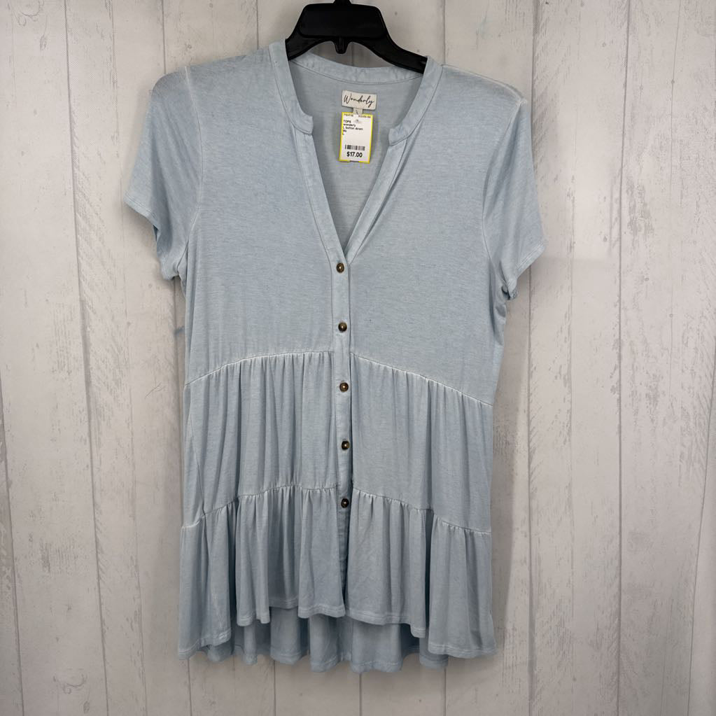 L button down tiered s/s top