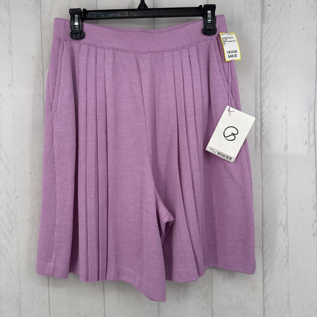 R166 8 pleated knit shorts