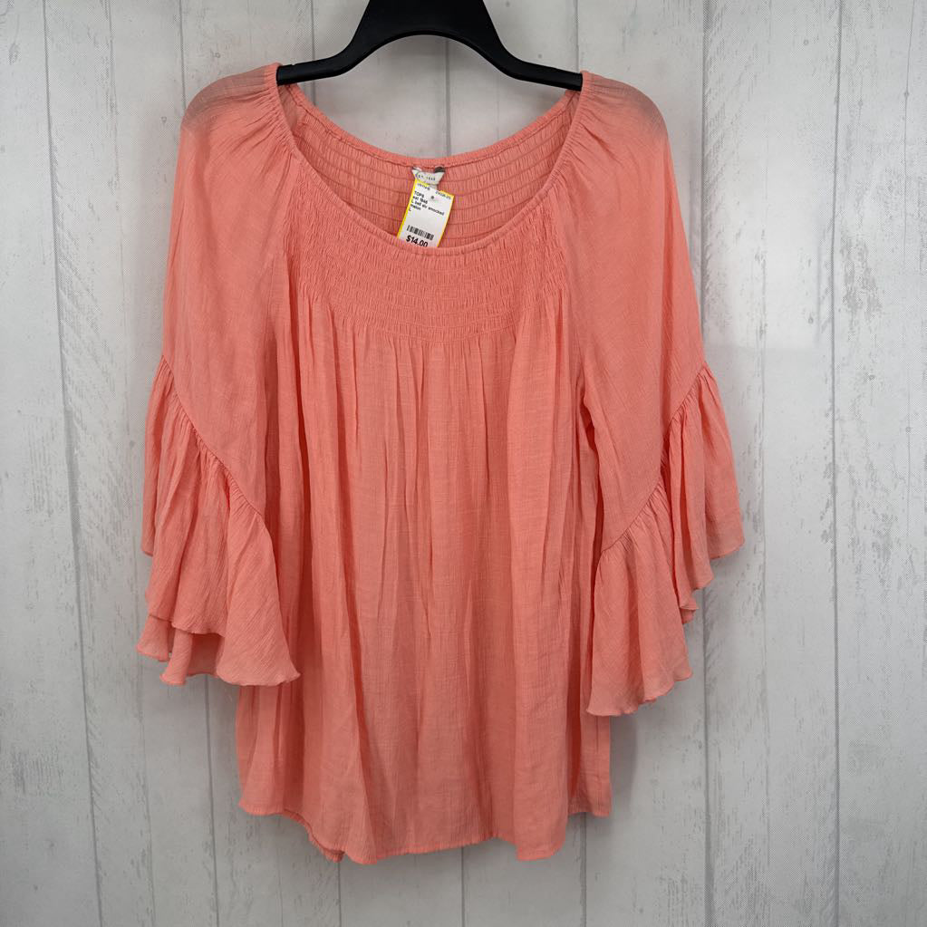 L bell slv smocked top