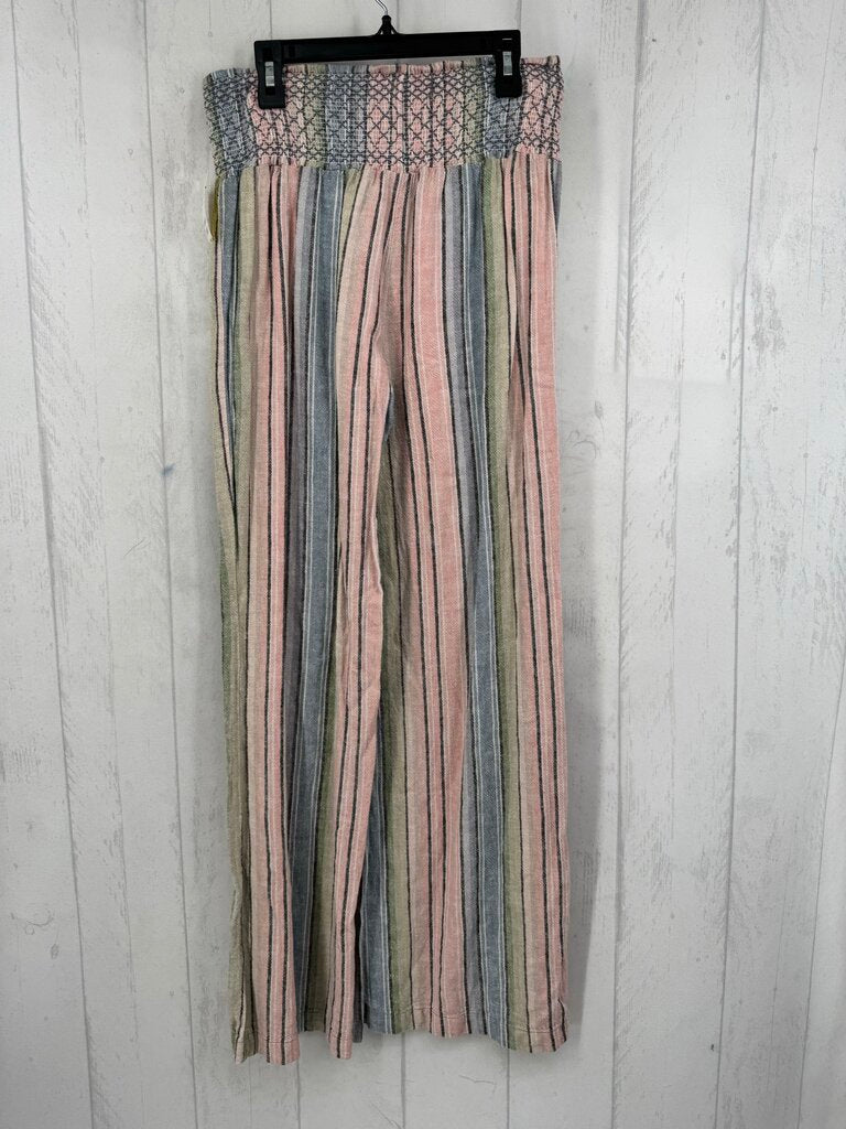 M smocked stripe pants