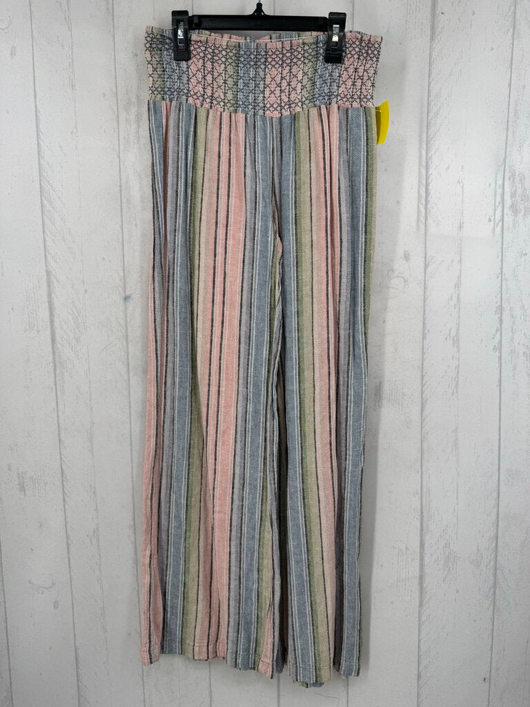 M smocked stripe pants