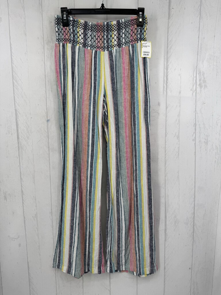 M smocked stripe pants