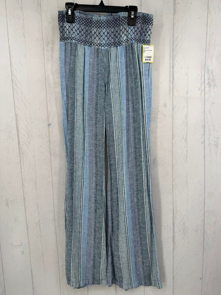 M smocked stripe pants