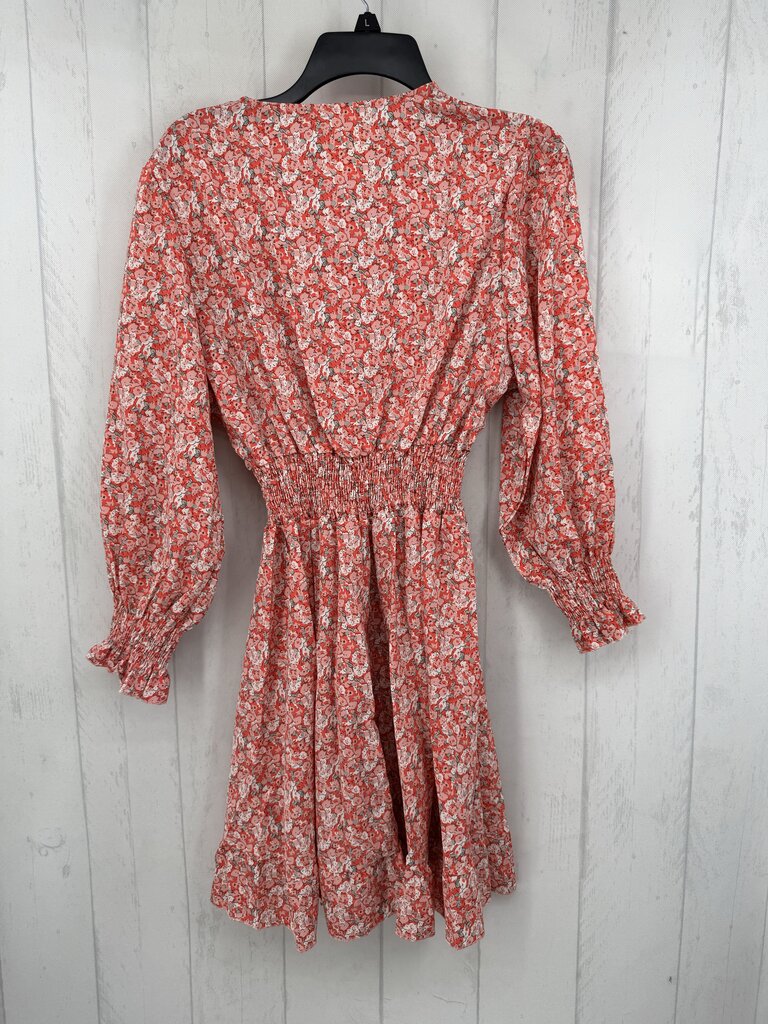 L l/s floral smocked dress