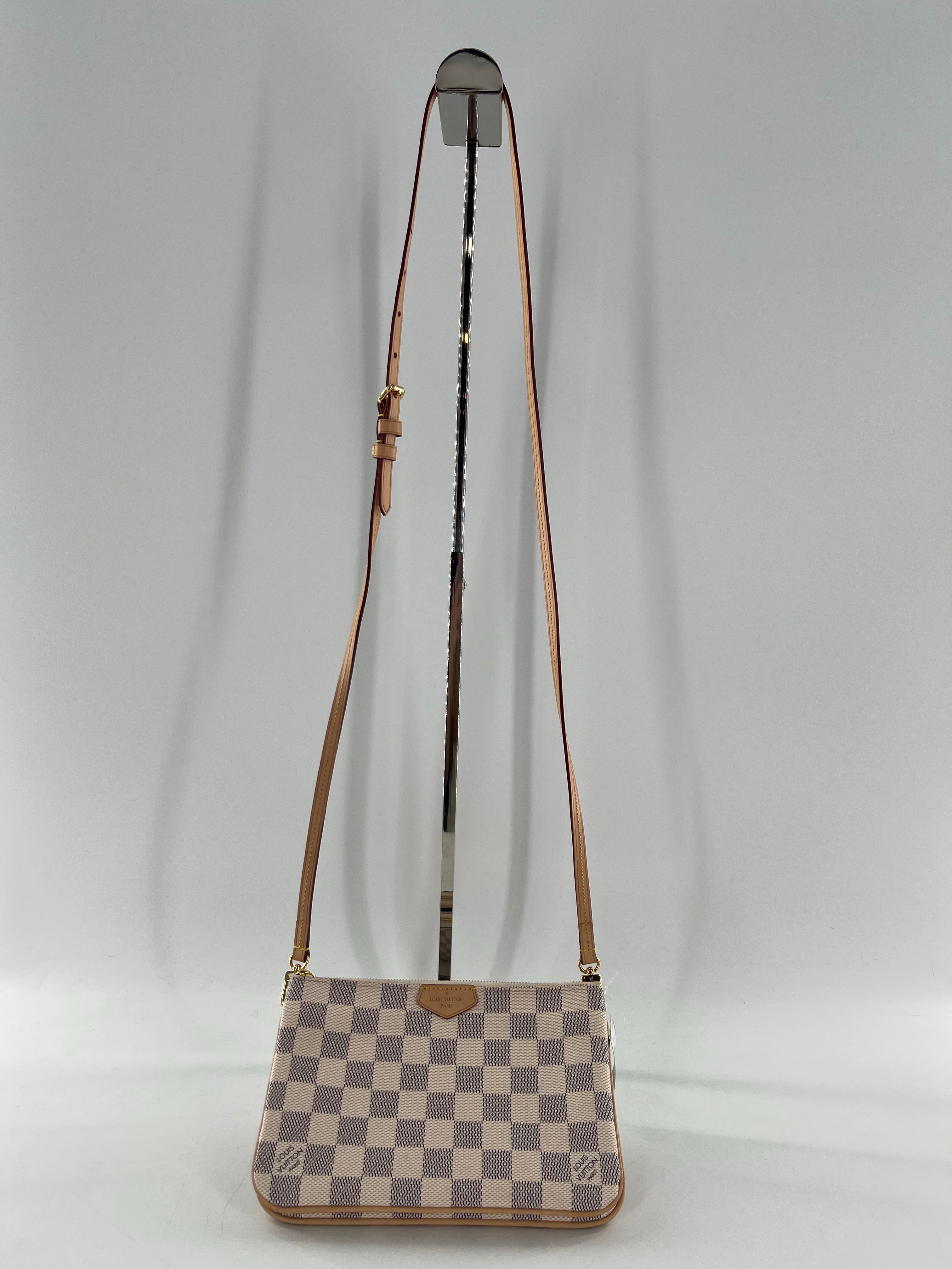 damier double zip pochette crossbody