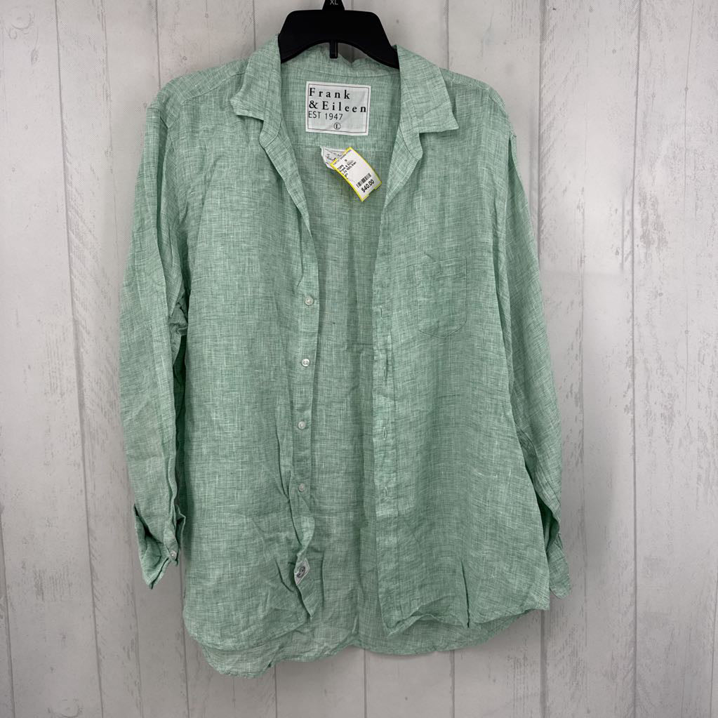 L l/s 100% linen button shirt