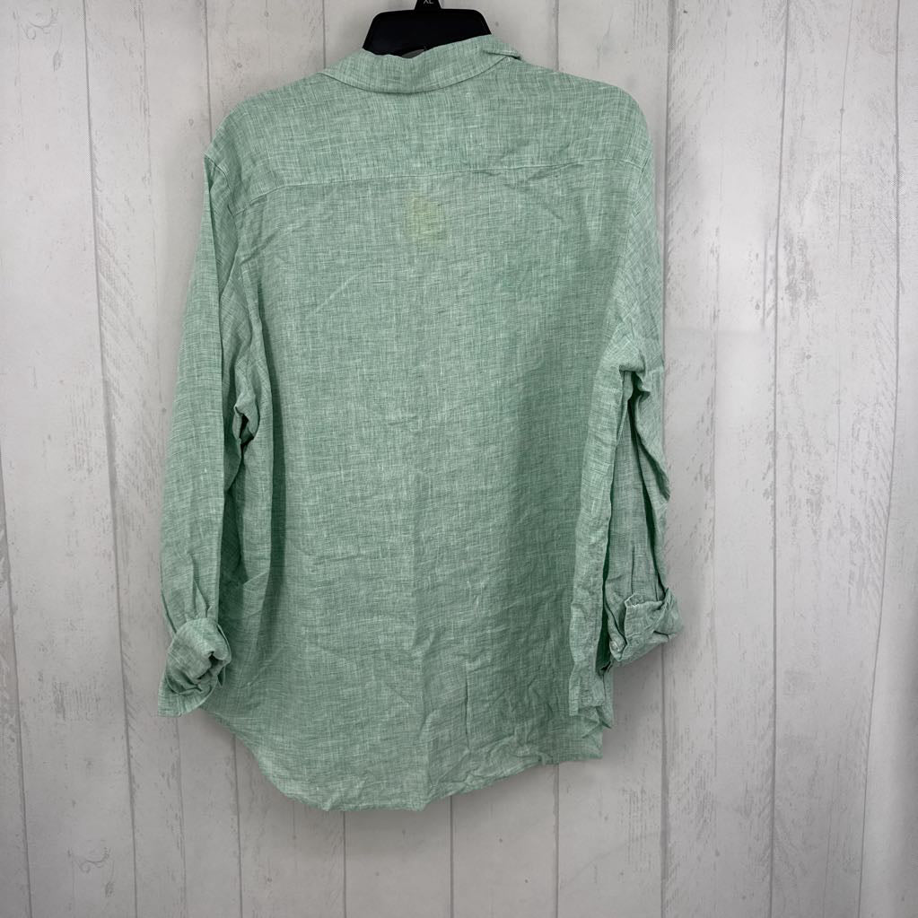 L l/s 100% linen button shirt