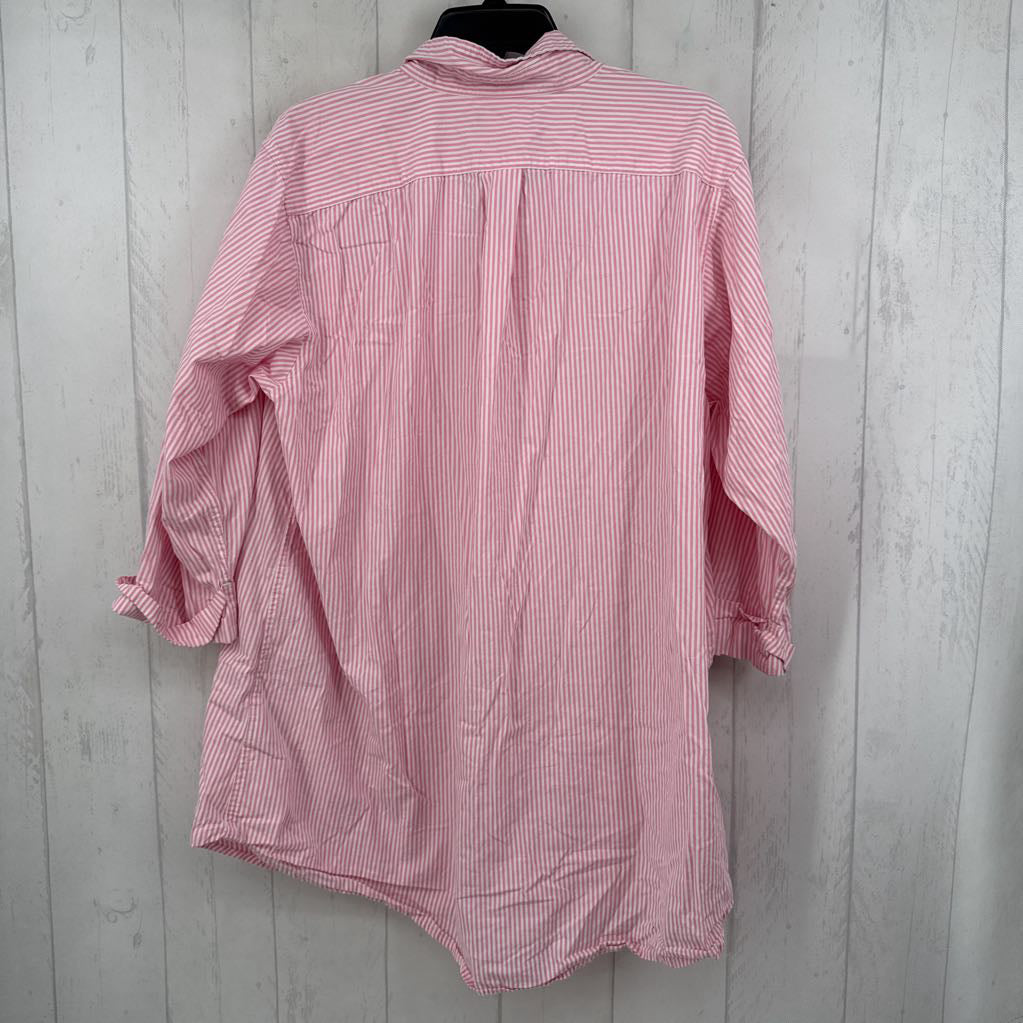 XL striped button down l/s dress