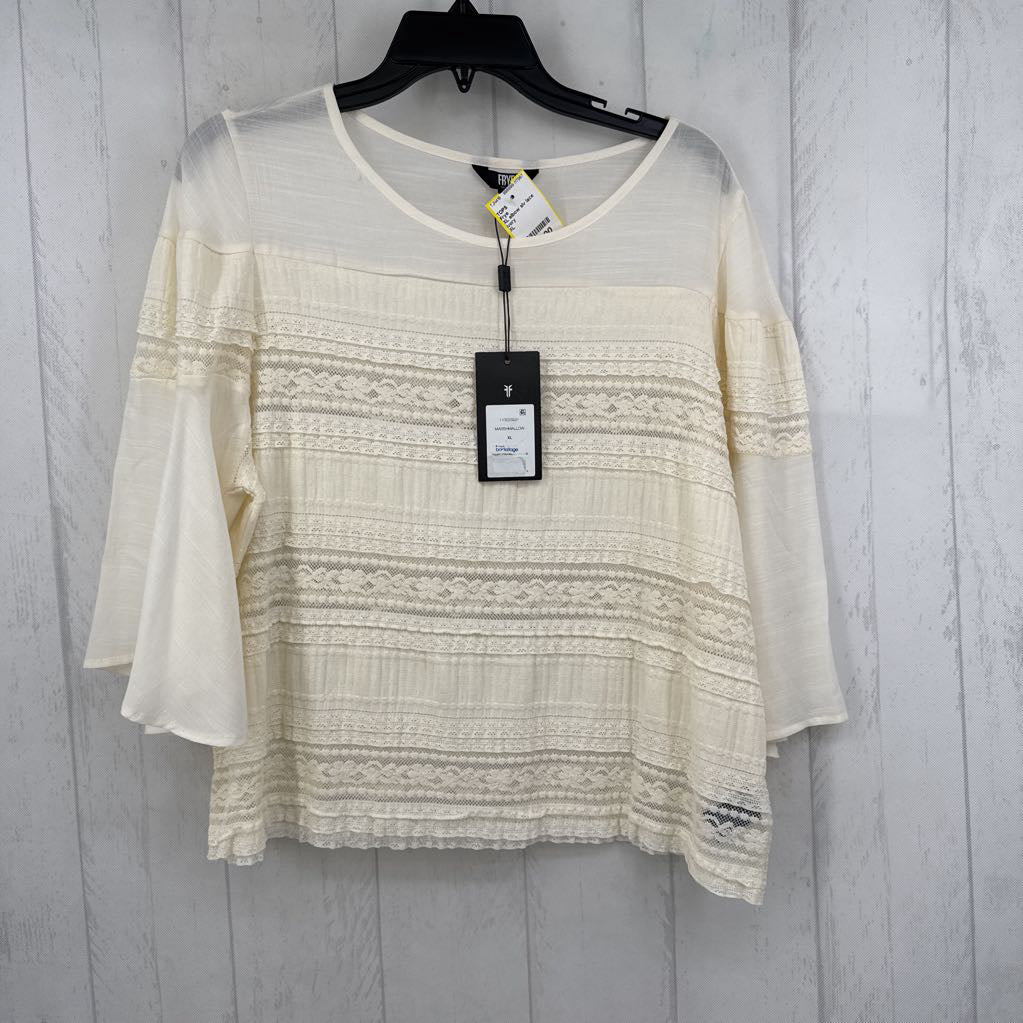 XL elbow slv lace top