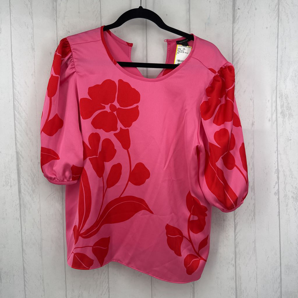 L elbow slv floral top