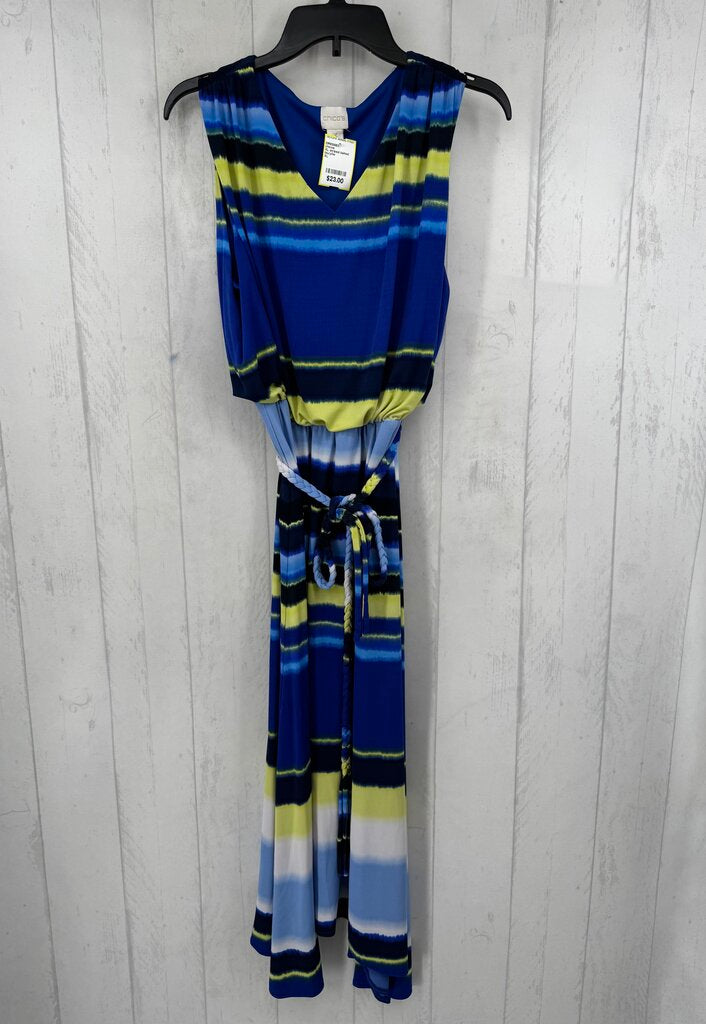 XL striped belted slvls maxi dress