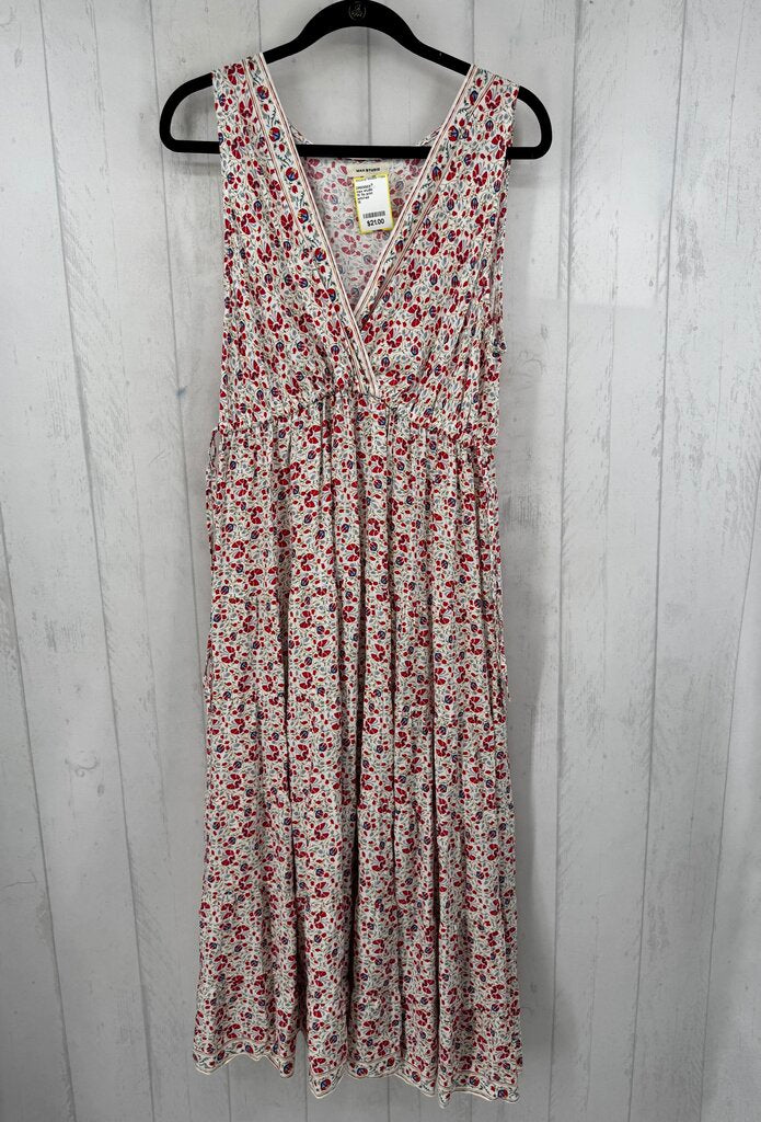 1X flo print crossover slvls maxi dress