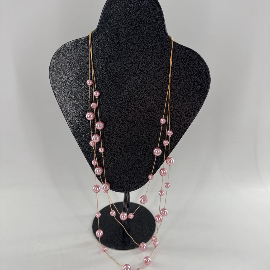 18" pink pearl multi-strand necklace