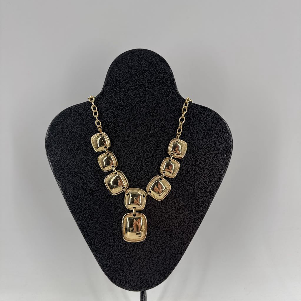 gold squares necklace & jewelry set