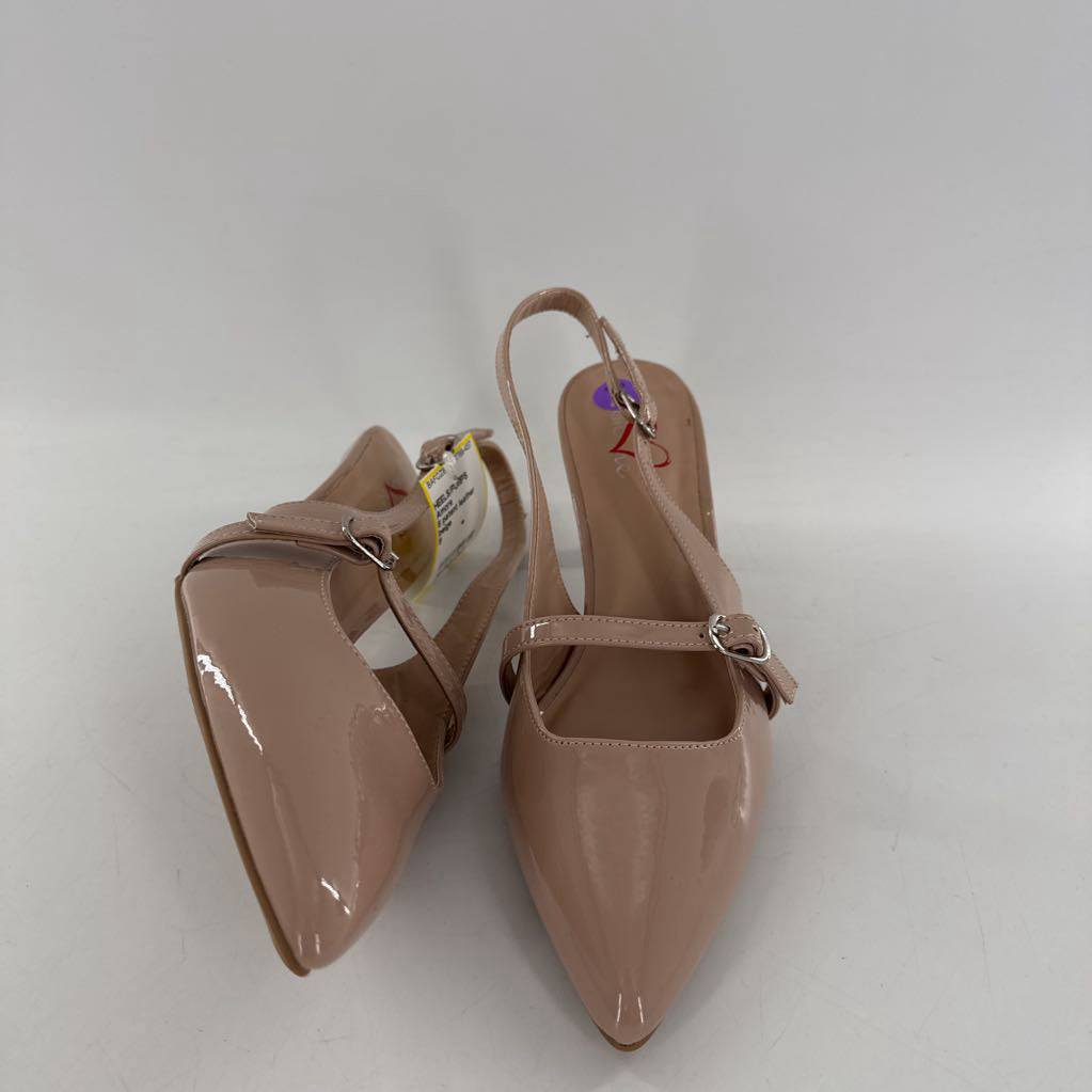 8 patent leather slingback pumps
