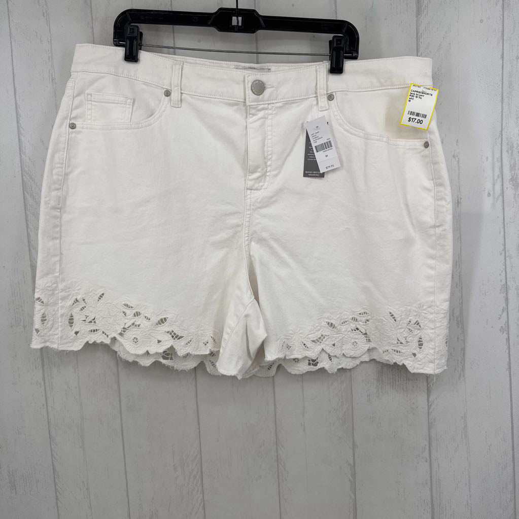 R80 18 flo embroidered hem jean shorts