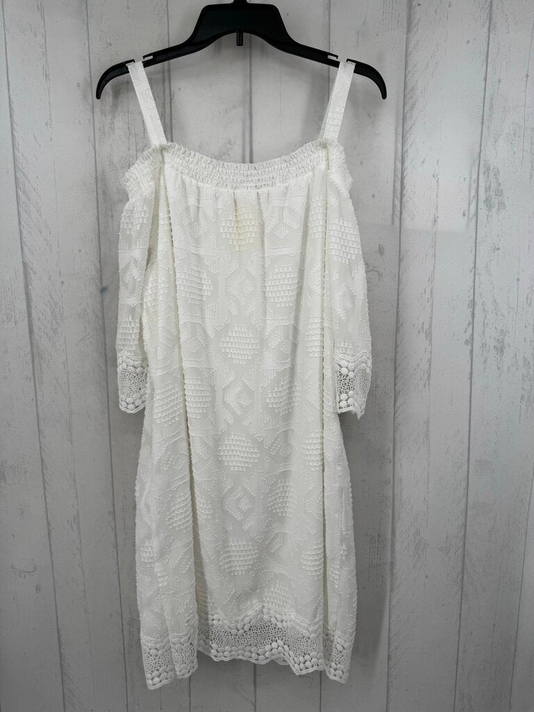 XL textured lace off the shoulder dress