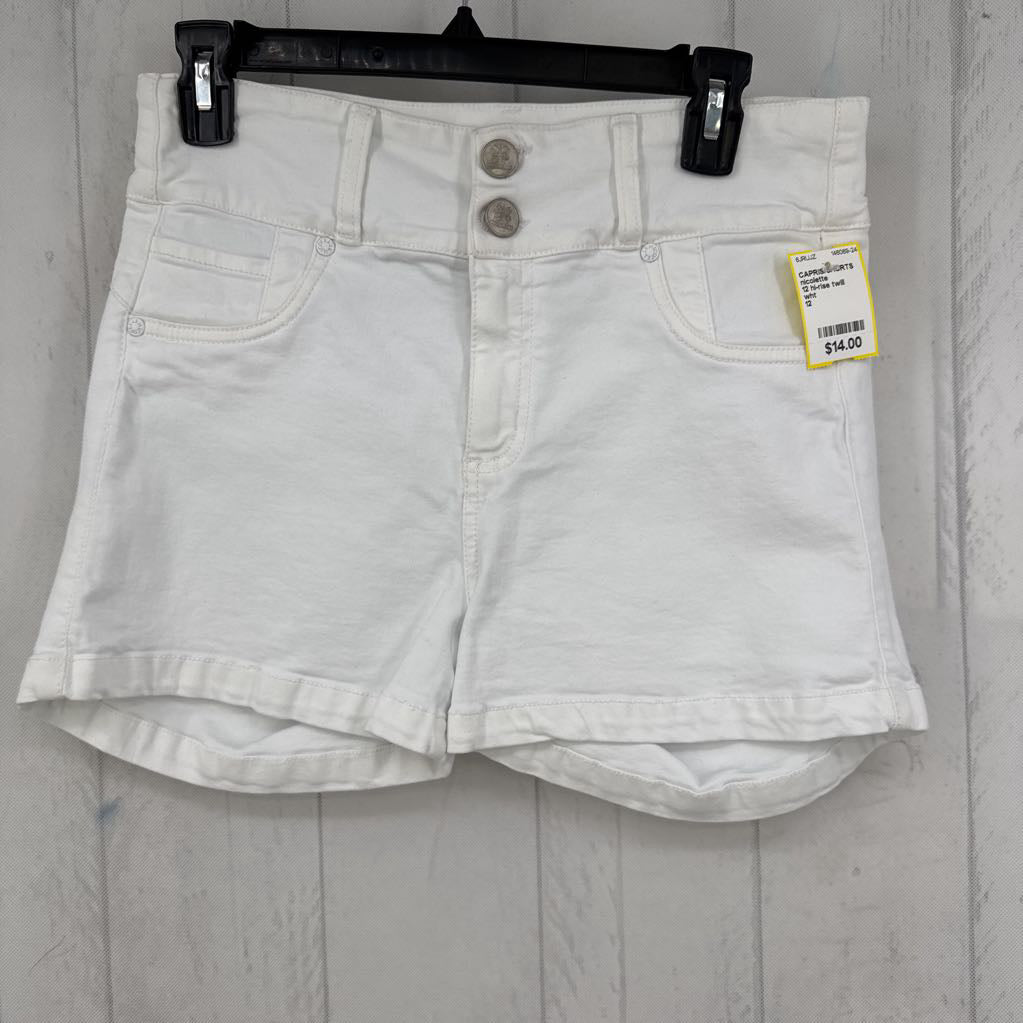 12 hi-rise twill shorts