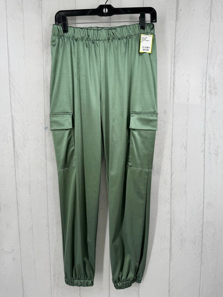 L satin joggers
