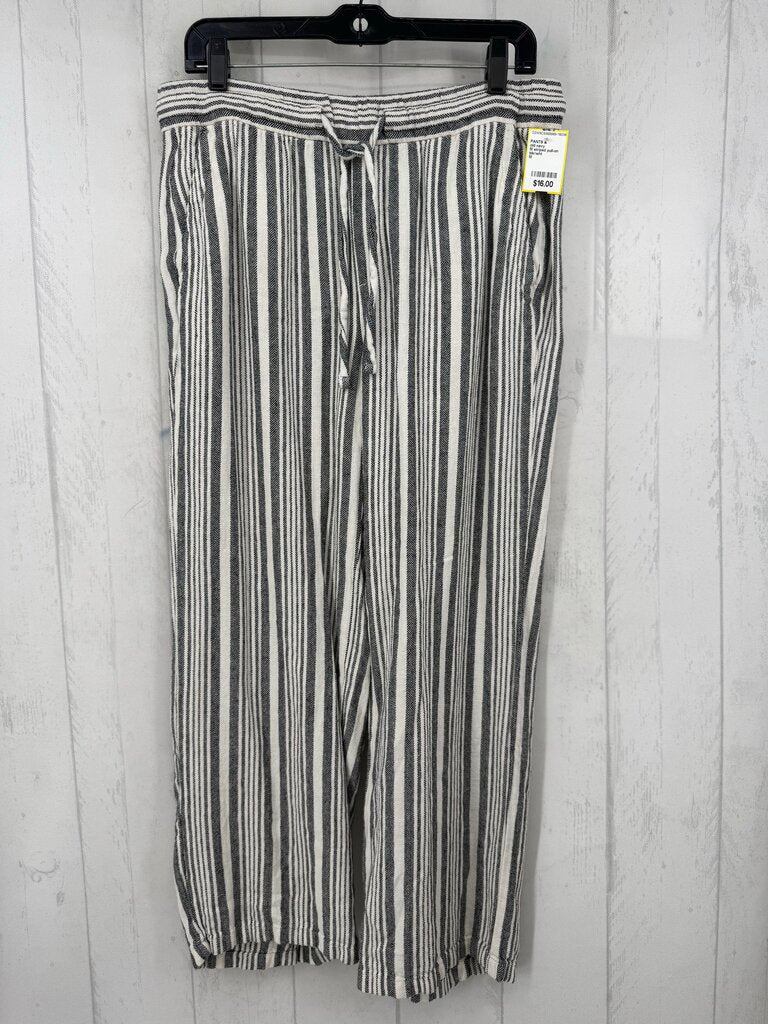 M striped pull-on wide leg pant