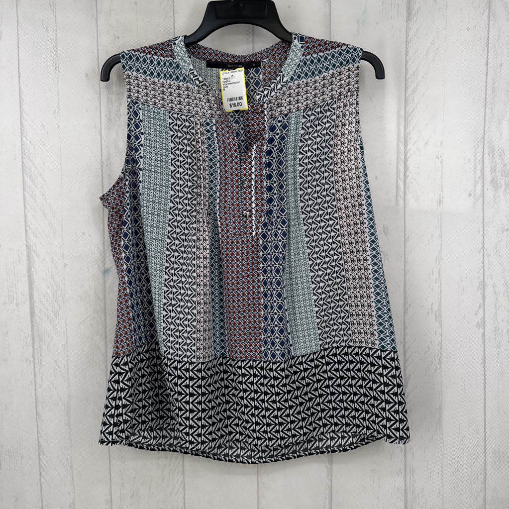 M printed button front tank