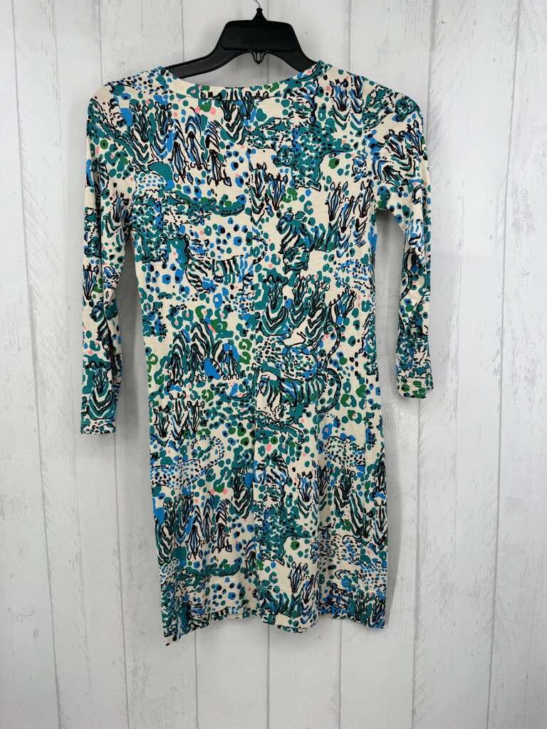 XS animal print 3/4 slv dress