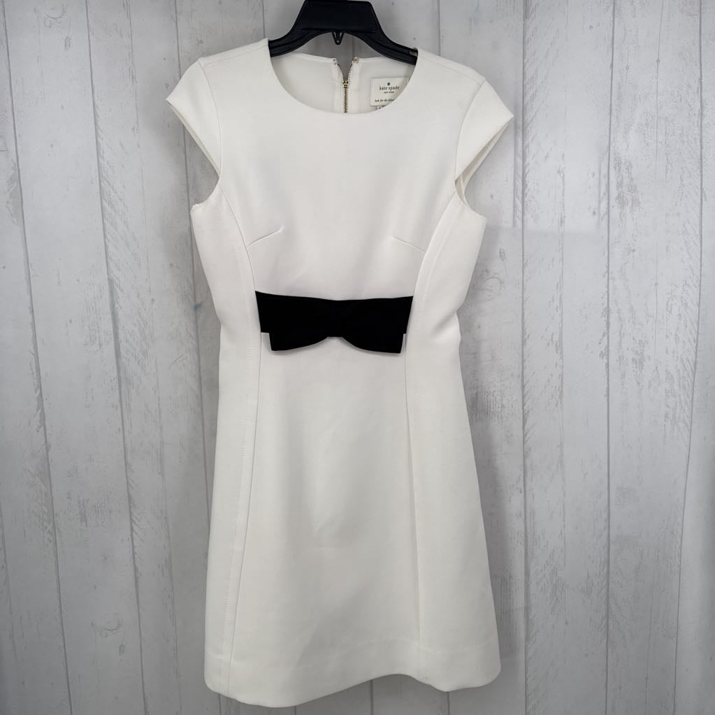 4 cap slv bow front sheathdress