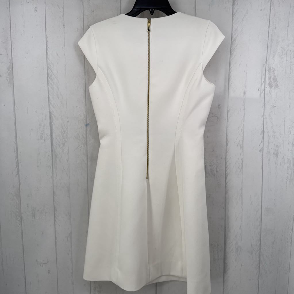 4 cap slv bow front sheathdress