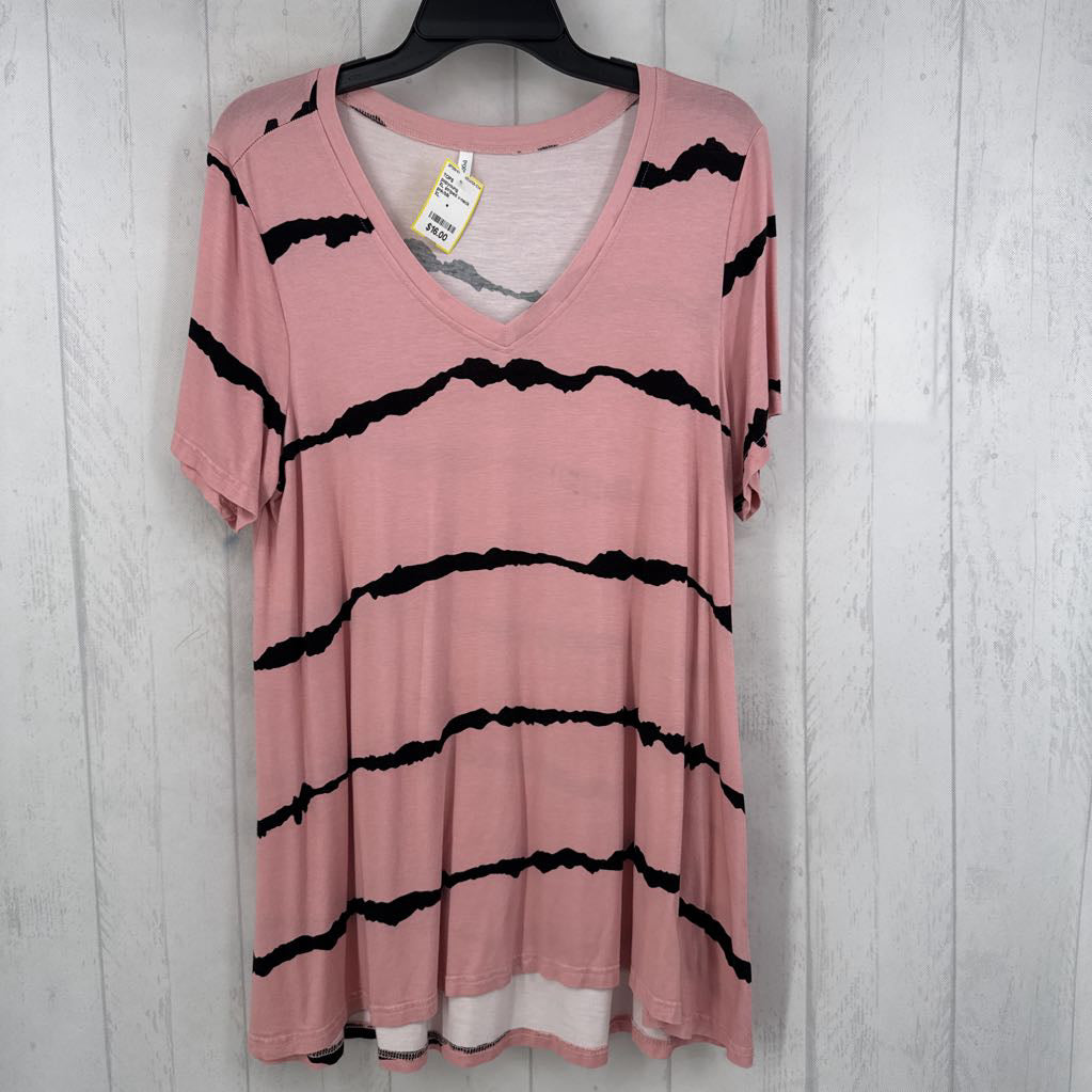 XL striped v-neck s/s tee