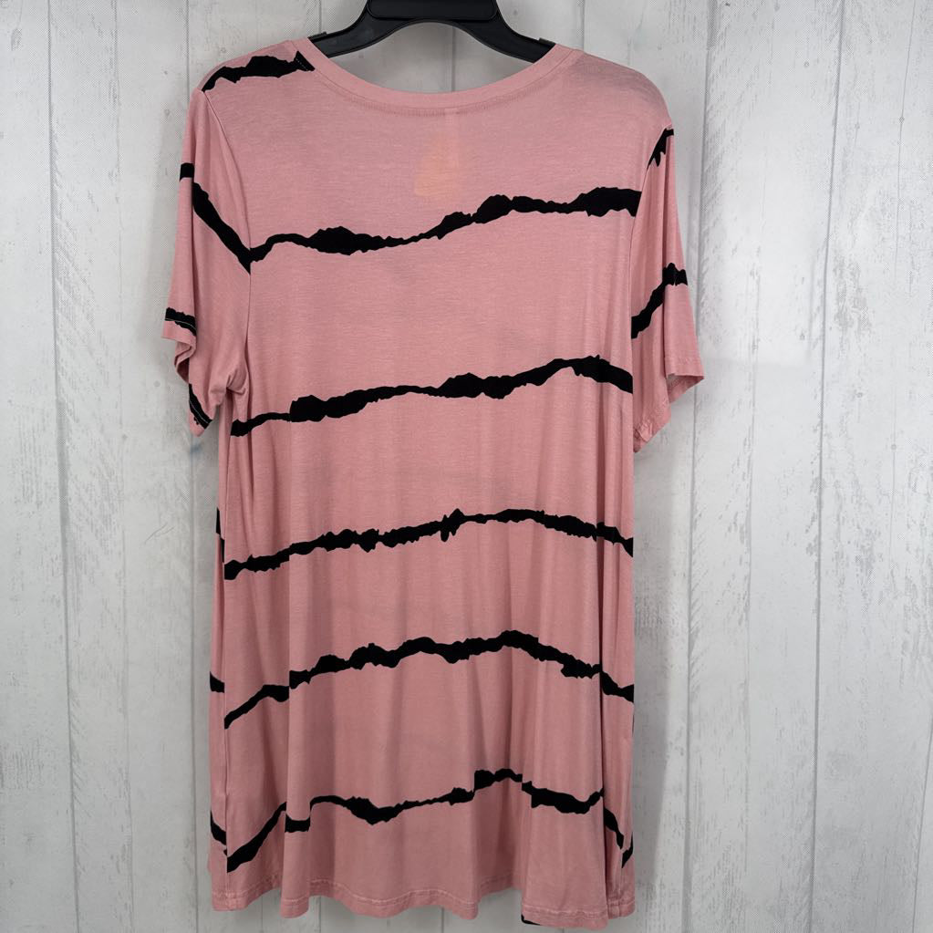 XL striped v-neck s/s tee