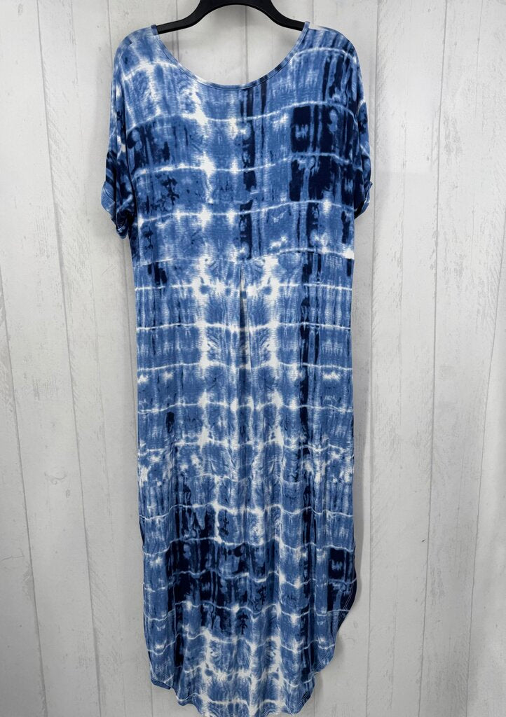 L tie-dye v-neck s/s dress
