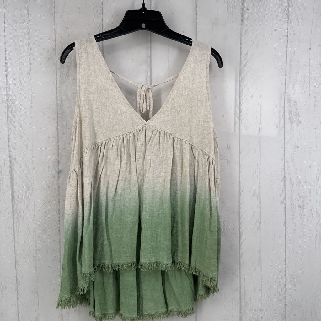 S linen ombre tie tied back tank