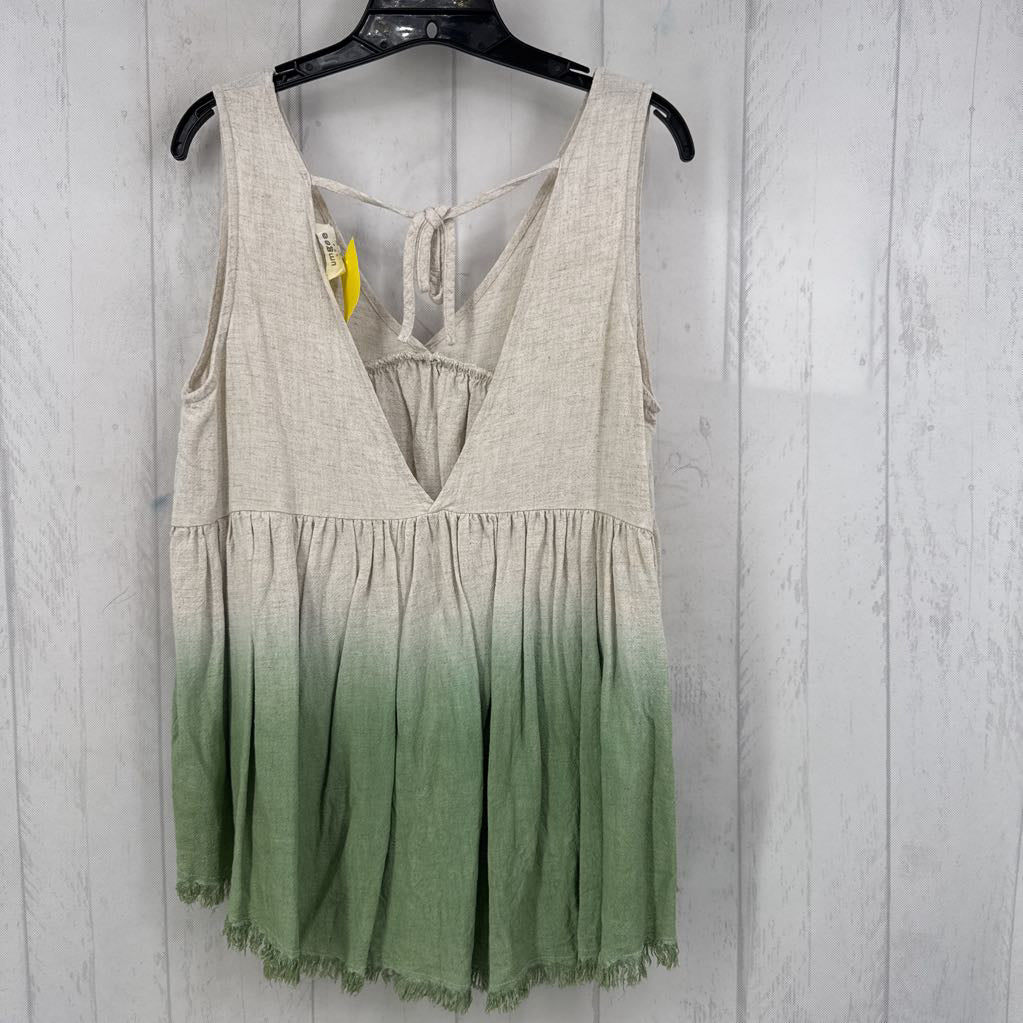 S linen ombre tie tied back tank